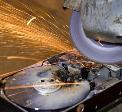 Hard disk grinding Stock Photos