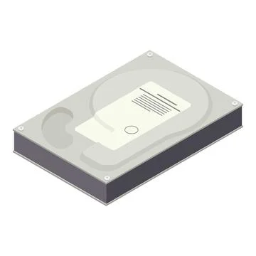 Hard disk icon, isometric style Stock Illustration