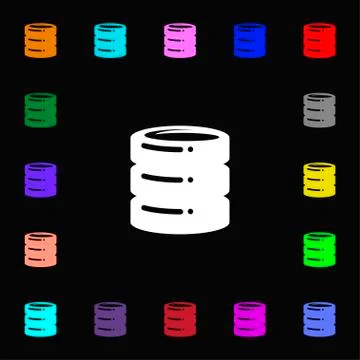 Hard disk icon sign. Lots of colorful symbols for your design. Ilustração Stock