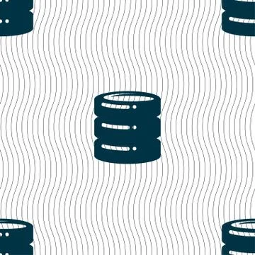 Hard disk icon sign. Seamless pattern with geometric texture. Vector Stockillustratie