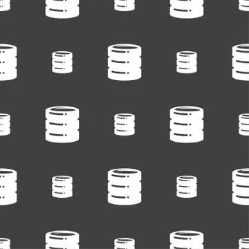 Hard disk icon sign. Seamless pattern on a gray background. Vector イラスト素材