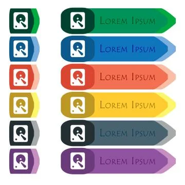 Hard disk icon sign. Set of colorful, bright long buttons with additional sma イラスト素材