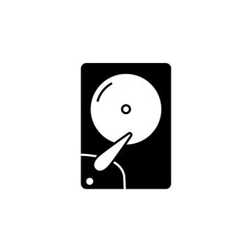 Hard disk icon. Simple glyph, flat vector of Technology icons for UI and UX,  Stock Illustration