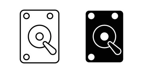 Hard Disk icon symbol, outline icons Stockillustratie