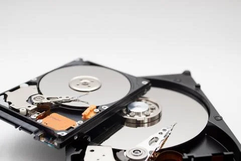 Hard disk isolated on a white background. Computer HDD Hard Disk Drive. Foto stock