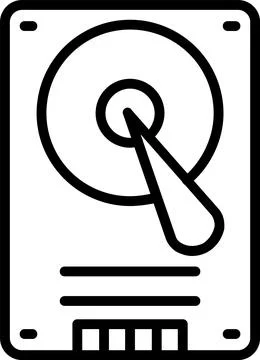 Hard Disk Line Icon Design Stock Illustration