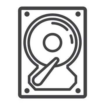 Hard disk line icon, hardware and hdd イラスト素材