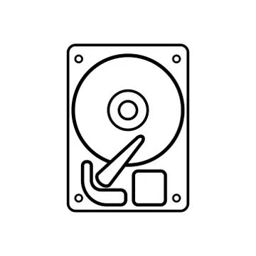 Hard disk on white background. Computer storage drive. Vector illustration in Stock Illustration