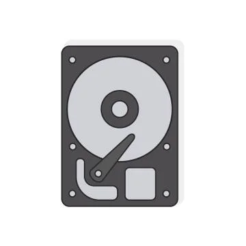 Hard disk on white background. Computer storage drive. Vector illustration in Иллюстрация