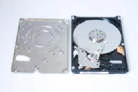 Hard disk White blur background Stock Photos