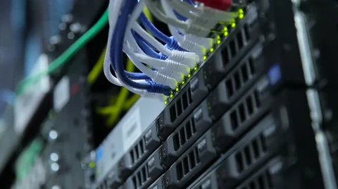 Hard disks in the server room Stock Footage 68647577
