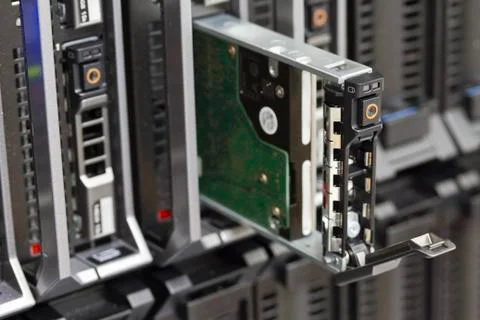 Hard drive in blade server Stock Photos
