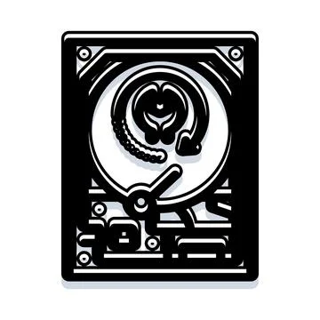 Hard drive brain with artificial intelligence data storage イラスト素材