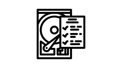 Hard drive check repair computer line icon animation Stock Footage 326758571