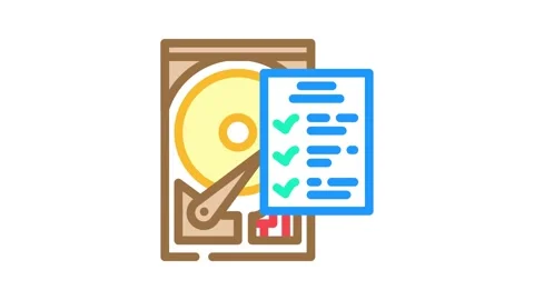 Hard drive check repair computer color icon animation Stock Footage 327265632