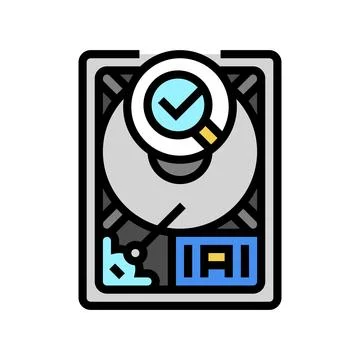 Hard drive check repair computer color icon vector illustration Stock Illustration