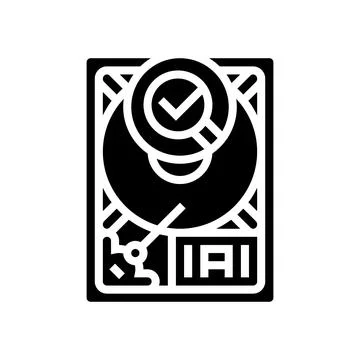 Hard drive check repair computer glyph icon vector illustration 스톡 일러스트