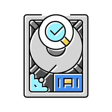 Hard drive check repair computer color icon vector illustration イラスト素材