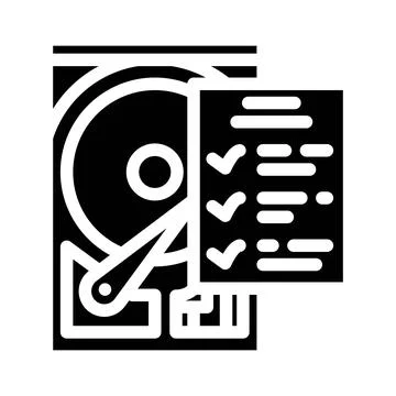 Hard drive check repair computer glyph icon vector illustration イラスト素材