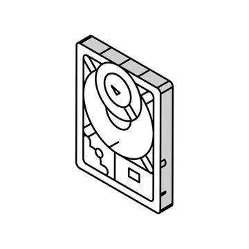 Hard drive check repair computer isometric icon vector illustration 스톡 일러스트