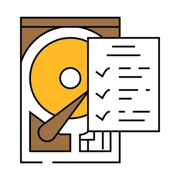 Hard drive check repair computer icon color illustration Stock Illustration