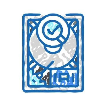 Hard drive check repair computer icon doodle illustration Illustrazione stock