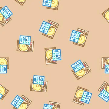 Hard drive check repair computer vector seamless pattern イラスト素材