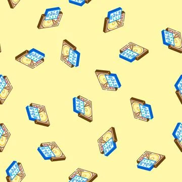 Hard drive check repair computer isometric icon seamless pattern 스톡 일러스트