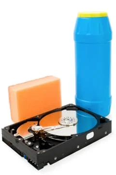 Hard drive cleaning 写真素材