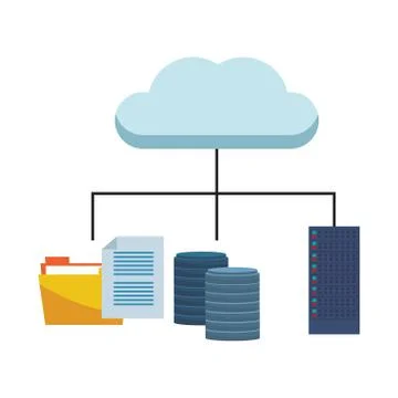 Hard drive with cloud Illustrazione stock