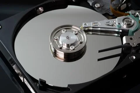 Hard drive from the computer hdd with mirror effect. Stock Photos