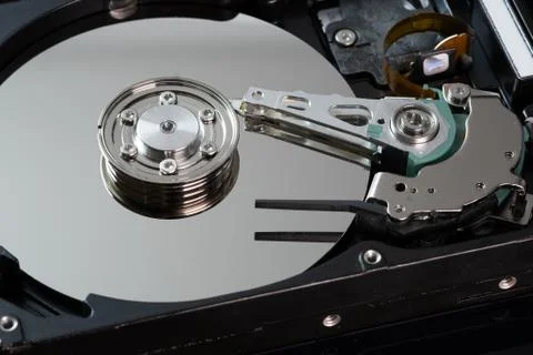 Hard drive from the computer hdd with mirror effect. Stock Photos