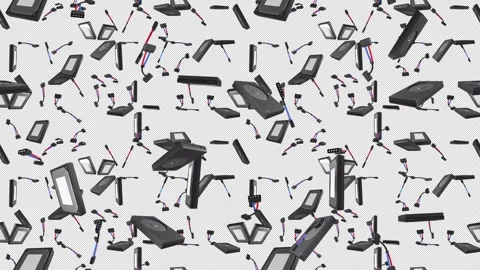 Hard Drive Computer loop tile Falling with alpha channel. This is a looping and Stock Footage 305717421