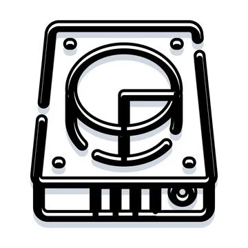 Hard drive computing hardware storing digital data icon Stockillustratie