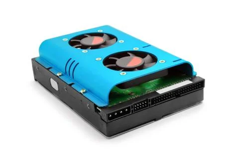 Hard drive with cooler Stock Photos