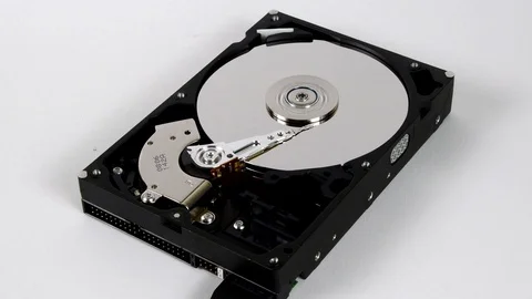 Hard drive with cover removed Stock Footage 101979024