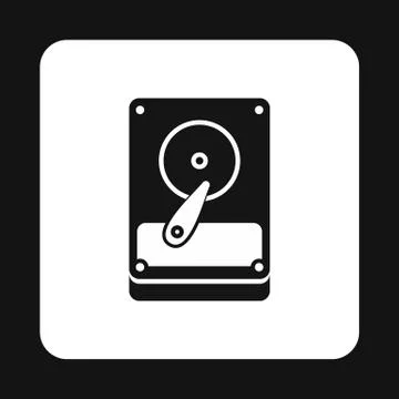 Hard drive data icon, simple style Stock Illustration