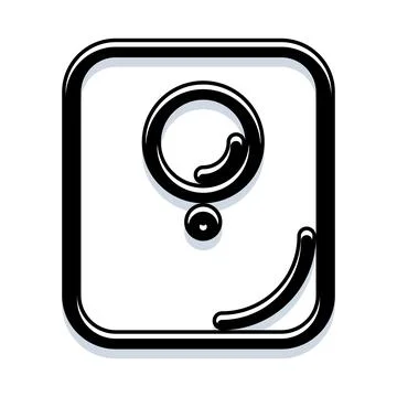 Hard drive data storage icon drawing doodle line Stock Illustration