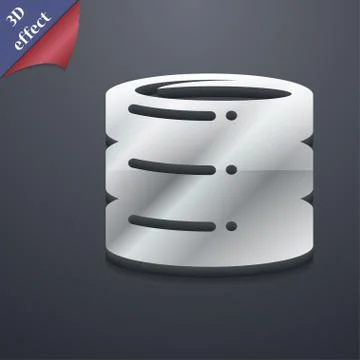 Hard drive date base icon symbol. 3D style. Trendy, modern design with space  Illustrazione stock