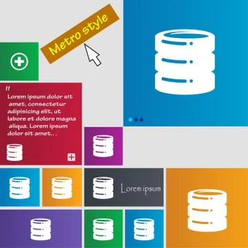 Hard drive date base icon sign. buttons. Modern interface website buttons wit Stock Illustration