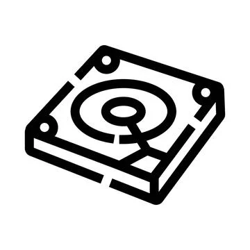 Hard drive device storing digital data information Stock Illustration