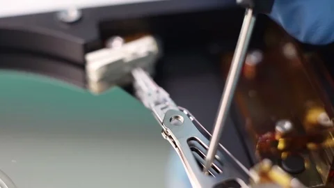 Hard drive disassembly. Video stock 91897900