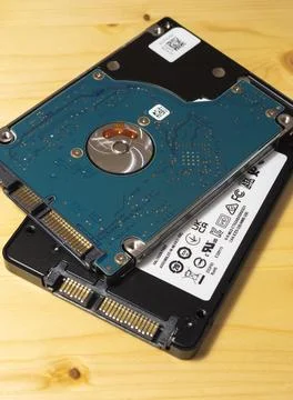 Hard drive disk data storage media and systems for computers desktop and laptop Stock Photos