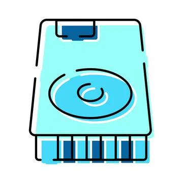 Hard drive disk storing digital data information Stock Illustration