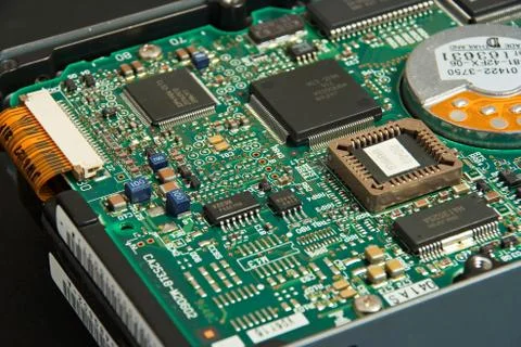 Hard drive electronics Stock Photos