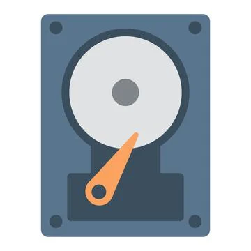 Hard drive flat clipart vector illustration Illustrazione stock