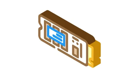 Hard drive gaming pc isometric icon animation Stock Footage 327292864