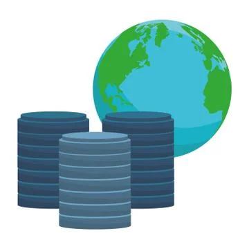 Hard drive with globe Stock Illustration