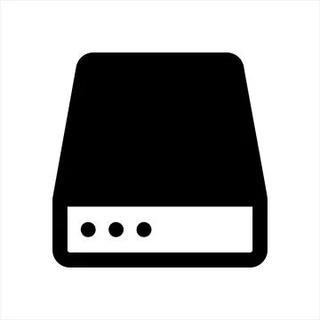 Hard drive glyph icon vector illustration isolated on white background Illustrazione stock