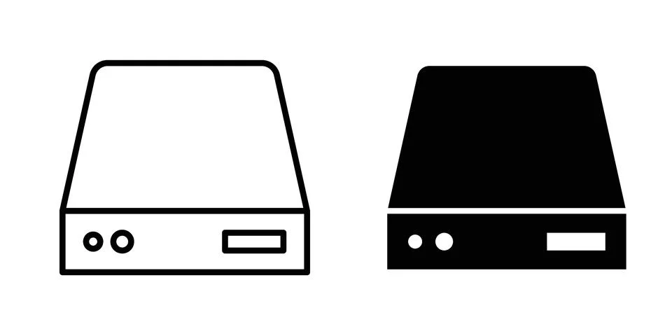 Hard drive icon for design projects and web UI Stock Illustration